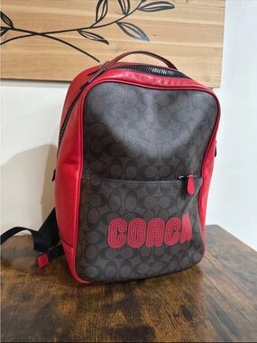 coach campus backpack red Charter 24 In Signature Leather  Club de Mode Red Coach Backpack - Coach